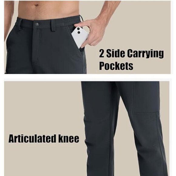 Hiking Pants Fleece Lined Winter Snow Water Resistant Soft Shell - Picture 5 of 8